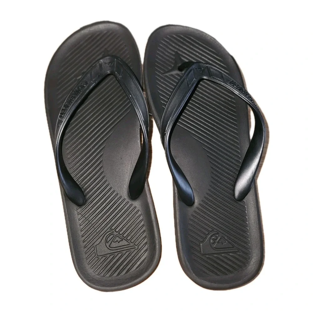 Quiksilver Men's‎ Haleiwa Flip Flops Sandals Black -10/11 AQYL100627-SBKM SOLID